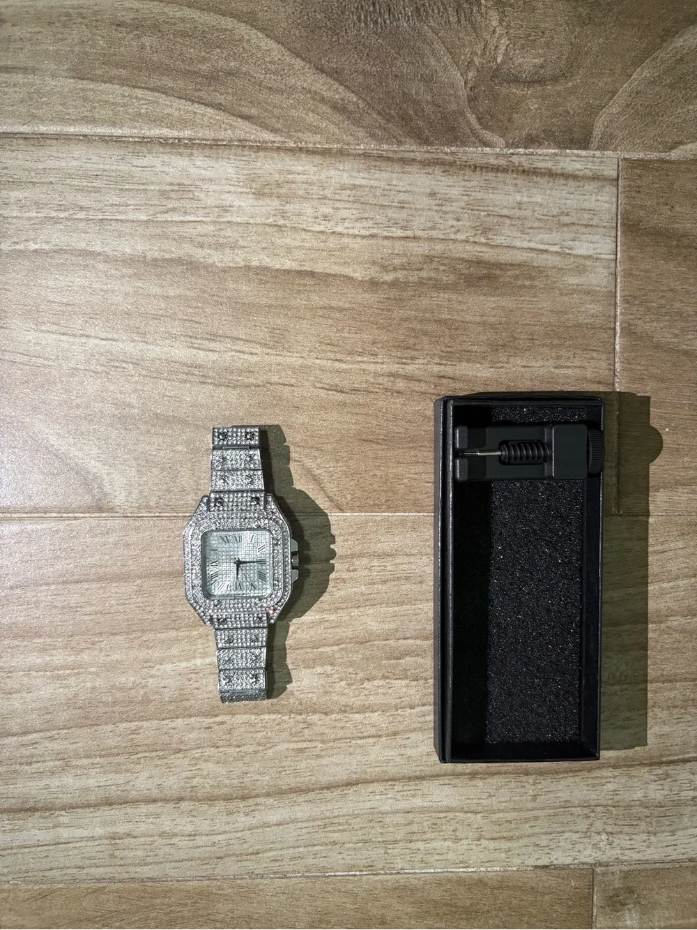 Audemars Piguet Silver Crystal Pavé Men's Bracelet Watch